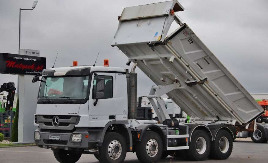 Mercedes ACTROS 3241 / 8X4 / 2 STR. WYWROTKA / HYDROBURTA /17 420 ŁADOWNOŚĆ / zdjęcie 