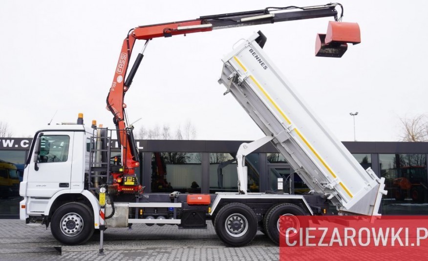Mercedes Actros 2636 , , 6x4 , 2-stronna wywrotka , HDS Fassi 150 8m-6150kg , bordmatic , hydroburta , kiper lewo/tył , zaczep , rotator , chwytak , wywrotka 2-stronny , HDS 6x2 zdjęcie 