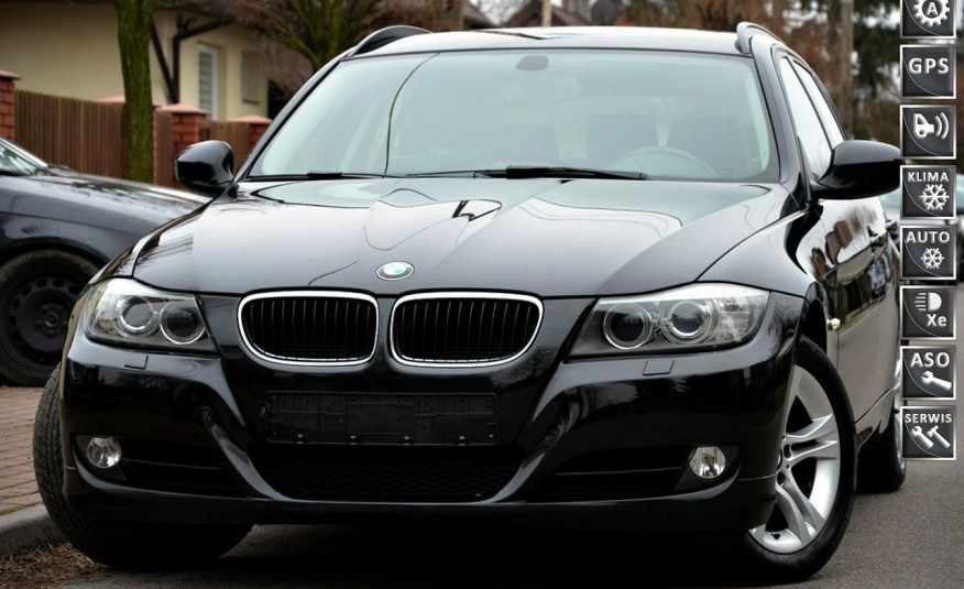 BMW 318 Czarne E91 Opłacone Lift Serwis Navi Skóra Bi-xenon Alu Gwarancja zdjęcie 