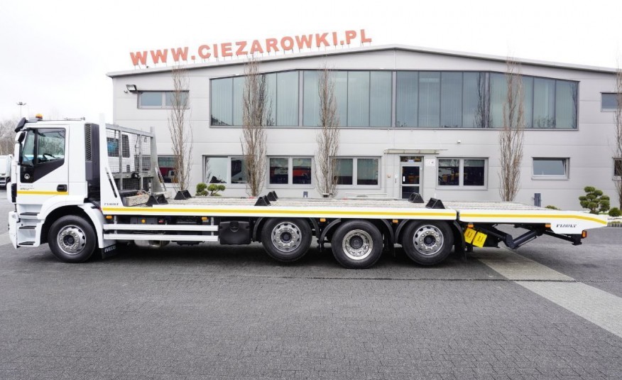 Iveco Stralis 360 , EEV , 8X2 , tridem , ładowność 16, 5t , 8.8m dł , najazdy , hydraulika , wciągarka , pilot .2x oś podn. / oś skrętna , retarder , laweta , assistance , pomoc drogo zdjęcie 