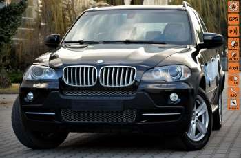 BMW X5 Czarna Zarejestr. 3.0D Kamera Serwis Brąz Skóra Bi-xenon Navi Panorama