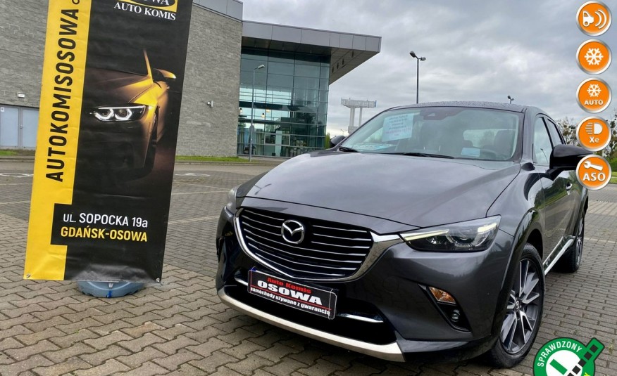 Mazda CX-3 2.0i SKY PASSION FULL LED HEAD UP NAVI KAMRA RADAR ASS PASA GWARANCJA zdjęcie 