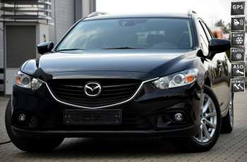 Mazda 6 Czarna Zarejestroowana 2.2D Serwis Navi Start/Stop Parktronik Alu