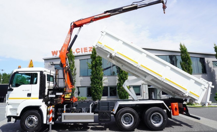 MAN TGS 26.360 , , 6X4 , 140.000km , wywrotka 2-stronna , bordmatic , HDS Fassi F110 , rotator , retarder , skrzynia 6.1m , wywrotka , hds , żuraw , kran , podnośnik zdjęcie 