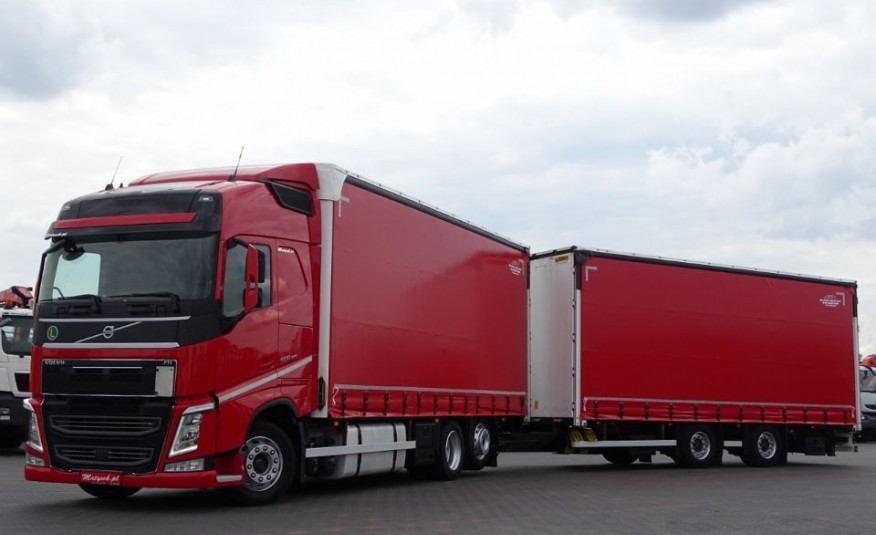 Volvo FH 500 / ZESTAW TANDEM PRZEJAZDOWY 120 M3 / 7.75 M + 7.75 M / ACC / 2016 R / 6x2 zdjęcie 