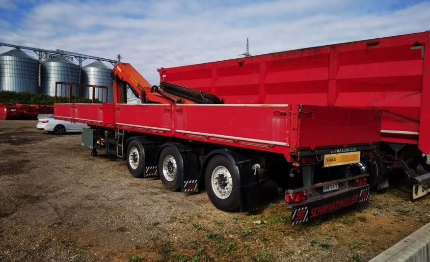 Schwarzmuller Palfinger PK23002 z pilotem dźwig hds Burtowa 2x oś skrętna burta zdjęcie 