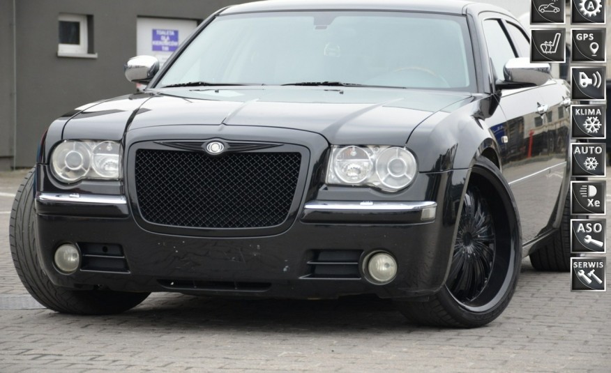 Chrysler 300C Czarne HEMI 5.7 V8 Serwis Krem Skóra DVD Boston Navi Xenon Alu 22' zdjęcie 