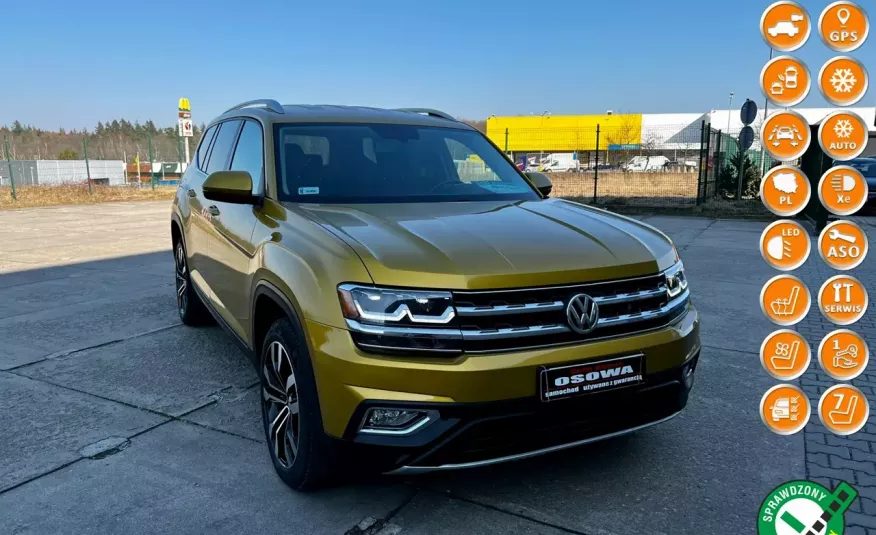 Volkswagen Atlas 3.6v6 Automat 7 oś. full led navi kamera radar skóry zamiana 1r.gwranc zdjęcie 
