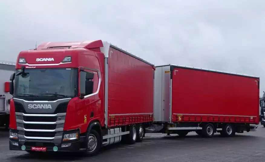 Scania R 450 / NOWY MODEL / ZESTAW TANDEM 120 M3 / PRZEJAZDOWY / RETARDER / I-COOL / 2018 R / zdjęcie 