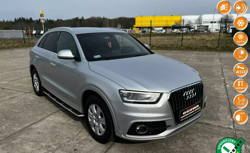 Audi Q3 2.0tdi aut.2 X s-line140KM ledy bi xenon skora czarny sufit 1rok gwara zdjęcie 