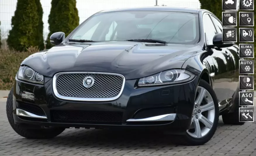 Jaguar XF Czarny Opłacony 2.2D 190KM Lift Serwis Jasna skóra LED Kamera Navi PDC zdjęcie 