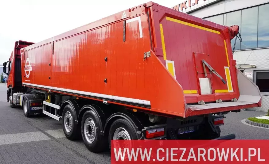 BODEX KIS 3B , 36m3 , ładowność 29, 500kg , szyber do zboża , 3 x SAF , oś podnoszona , plandeka , światła LED , balkon , hydraulika HYVA , JAK NOWA , naczepa wywrotka , patelnia , wa zdjęcie 