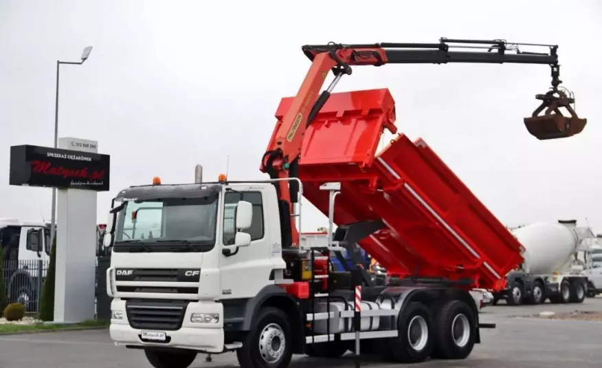 DAF CF 85.410 / 6 X 4 / WYWROTKA + HDS PALFINGER 16001 / 3x WYSÓW- 10 M / HYDROBURTA / PILOT / ŁYCHA / ROTATOR / 6x4 zdjęcie 