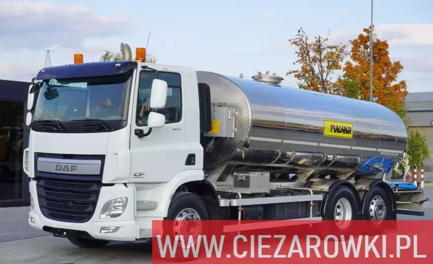 DAF CF 400 , E6 , 6x2 , Magyar 15.000l , oś skrętna , retarder , kamera , navi , zaczep , wydawka , serwis ASO ,  , mlekowóz , cysterna do mleka , transport mleka , cysterna spożyw zdjęcie 