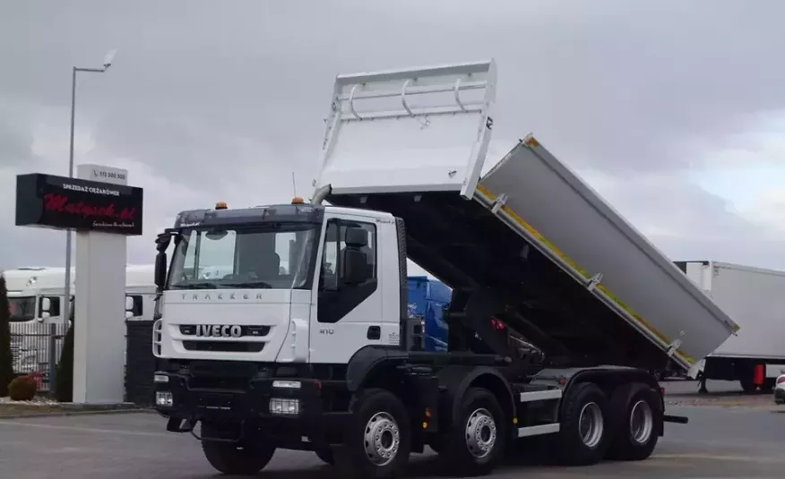 Iveco TRAKKER 410 / 8X4 / 2 STRONNA WYWROTKA / HYDROBURTA / AUTOMAT / 17 TON ŁADOWNOŚCI / zdjęcie 1