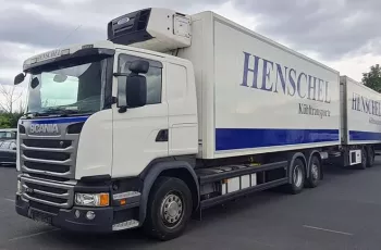 Scania G410 chłodnia tandem mroźnia z Niemiec z przyczepą ASO Scania carrier thermo king