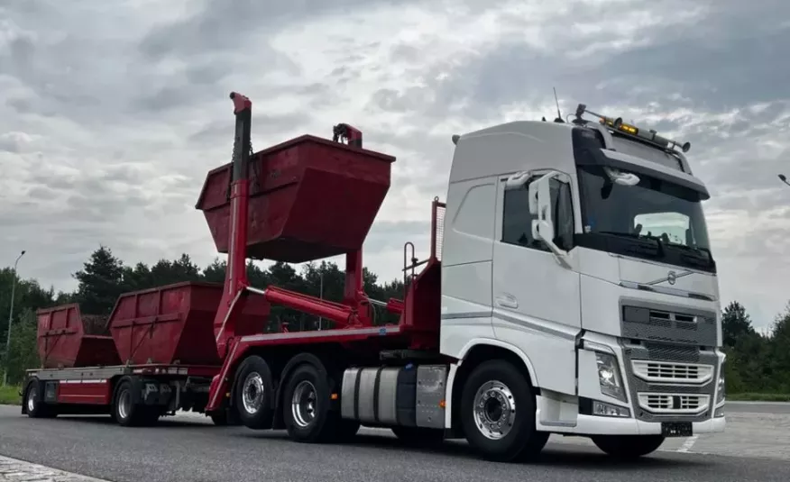 Volvo FH 500 bramowiec zestaw z przyczepą na 3 kontenery z Niemiec idealny stan meiller zdjęcie 