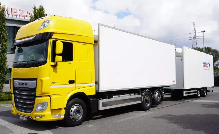 DAF XF 480 E6 6x2 / KIESLING 18 EPAL / plus SCHMITZ CHŁODNIA 19 EPAL zdjęcie 