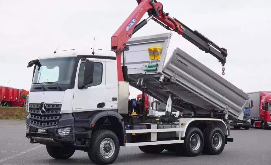 Mercedes AROCS / 3342 / E 6 / WYWROTKA + HDS HMF 2620 / 6 X 6 / HYDROBURTA zdjęcie 