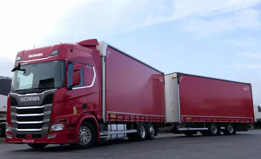 Scania R 450 / ZESTAW TANDEM 120 M3 / PRZEJAZDOWY / RETARDER / I-COOL / 2019 R / zdjęcie 