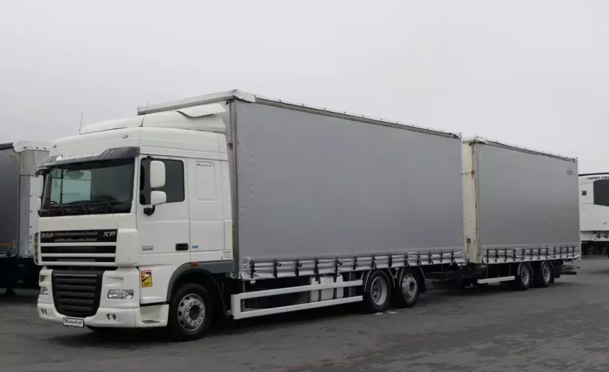 DAF XF 105.460 / ZESTAW TANDEM 120 M3 / RETARDER / FRUEHAUF / 8.15 M + 7.3 M / ATE / 6x2 zdjęcie 