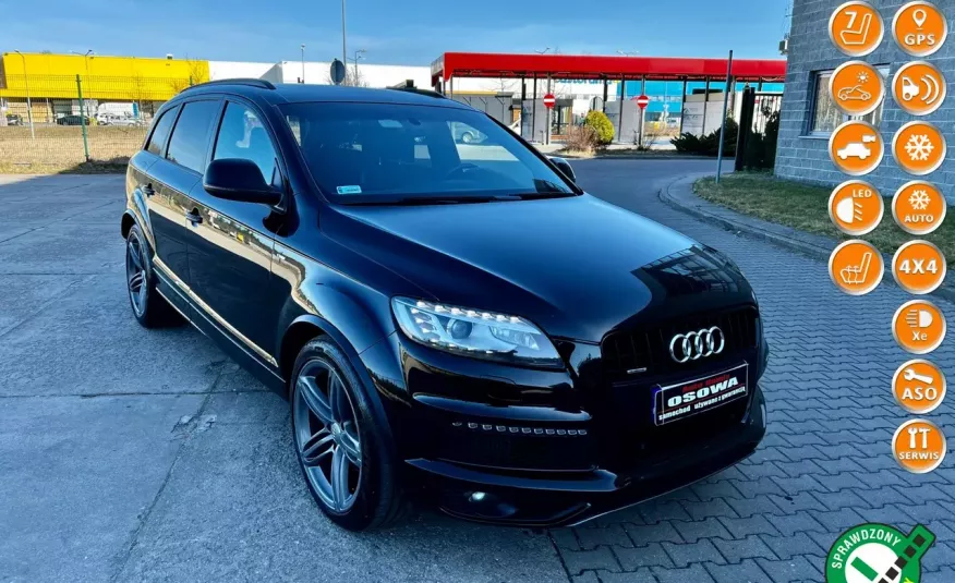 Audi Q7 3.0tdi 3x s-line 7.os. skóry ledy panorama navi pneumatyka 1r.gwarancj zdjęcie 