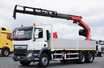 DAF CF / 370 / 6 X 4 / SKRZYNIOWY + HDS / PALFINGER PK 20001 / WYSIĘG 125 M / ROTATOR