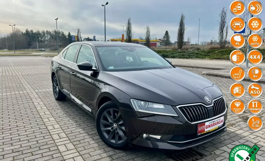 Skoda Superb 1.4tsi 4x4 ledy xenon acc tempomat asyst pasa x2 radary zamiana 1r.gwa zdjęcie 