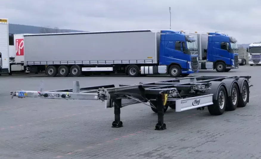 Fliegl NACZEPA PODKONTENEROWA / ROZSUWANA / UNIWERSALNA / WAGA: 4 660 KG / OŚ PODNOSZONA / JAK NOWA / zdjęcie 
