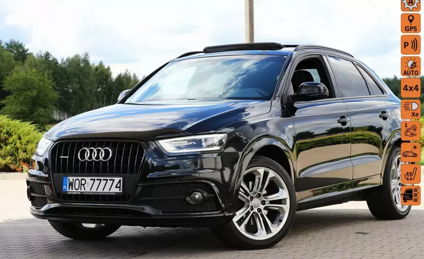 Audi Q3 2xSline 177KM Kamera Panorama Bose Quattro Alcantary 1właściciel Ledy zdjęcie 