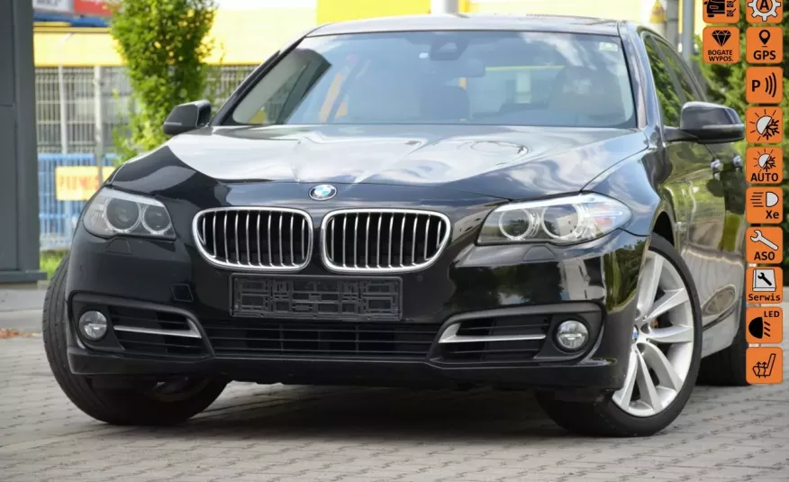 BMW 530 Czarna 530D 258KM Lift 6WB Serwis Jasna Skóra Navi Start/Stop pamięci zdjęcie 1