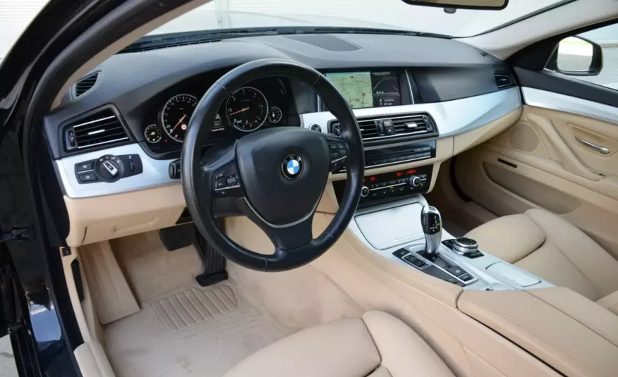 BMW 530 Czarna 530D 258KM Lift 6WB Serwis Jasna Skóra Navi Start/Stop pamięci zdjęcie 13