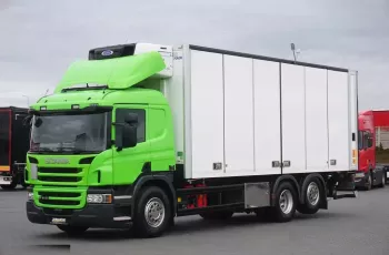 Scania P 410 / EURO 6 / CHŁODNIA + WINDA / 18 PALET / OTWIERANY BOK / MAŁO UŻYWANA
