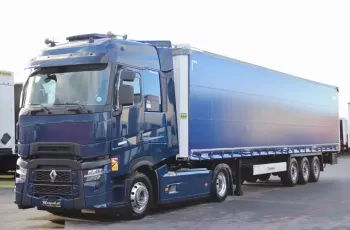 Renault T 520 HIGH / I-PARK COOL / 2022 R + KRONE / FIRANKA / DACH PODNOSZONY / OŚ PODNOSZONA /