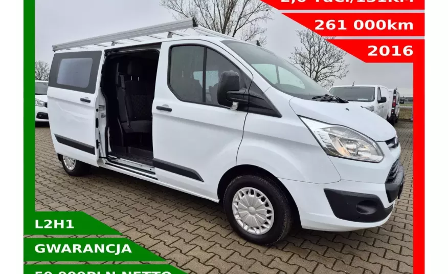 Ford Transit Custom Long 59999zł NETTO Brygadówka 5 osób 2.0 TdCi/131KM zdjęcie 