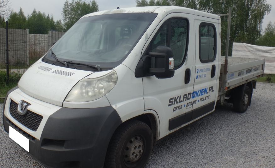 Peugeot BOXER skrzynia skrzyniowy 2010 klima 120KM brygadówka doka dubel kabina 7-osób zdjęcie 