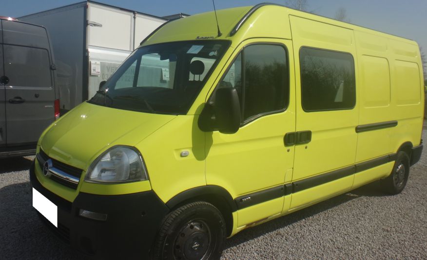 Opel MOVANO L3H2 MAX 2009 brygadówka doka dubel kabina 7-osób 2xdrzwi boczne