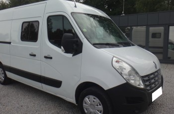 Renault MASTER brygadówka doka dubel kabina 7-osób klima pdc 2012rok regały półki