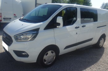 Ford TRANSIT CUSTOM L2H1 LONG brygadówka doka dubel kabina 6-os kamera 2xdrzwi boczne ŁADNY