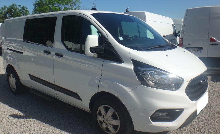 Ford TRANSIT CUSTOM L2H1 LONG brygadówka doka dubel kabina 6-os kamera 2xdrzwi boczne ŁADNY zdjęcie 3