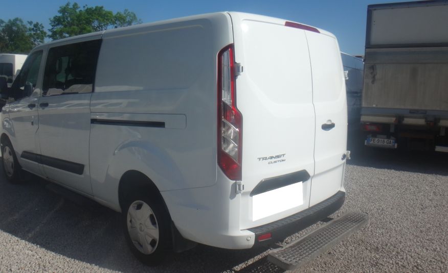 Ford TRANSIT CUSTOM L2H1 LONG brygadówka doka dubel kabina 6-os kamera 2xdrzwi boczne ŁADNY zdjęcie 4