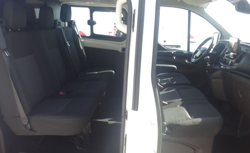 Ford TRANSIT CUSTOM L2H1 LONG brygadówka doka dubel kabina 6-os kamera 2xdrzwi boczne ŁADNY zdjęcie 9