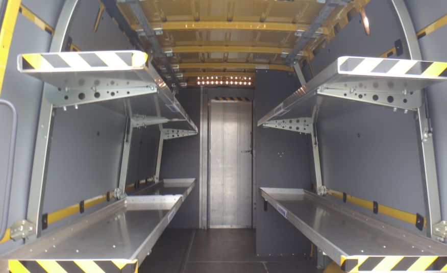 Mercedes SPRINTER 314 L4H2 MAXI LONG zabudowa kurierska półki regały przejście klima navi kamera cofania IDEALNY zdjęcie 13